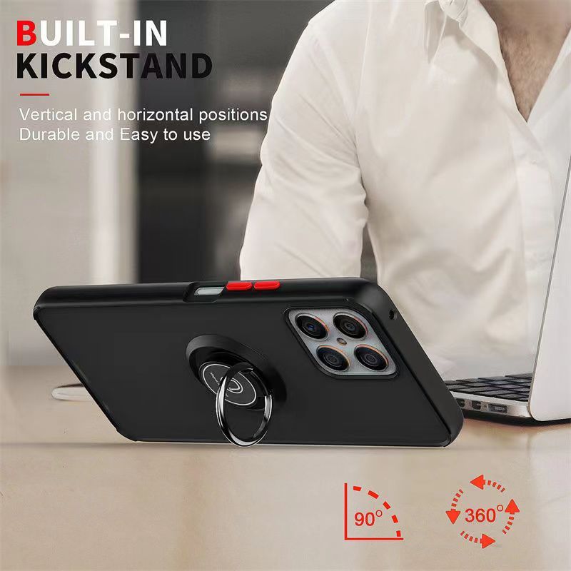 Phone Case for Honor X8 -4G, Shockproof Bumper [Drop-Protection] Case with Ring Holder Stand Magnetic Cover