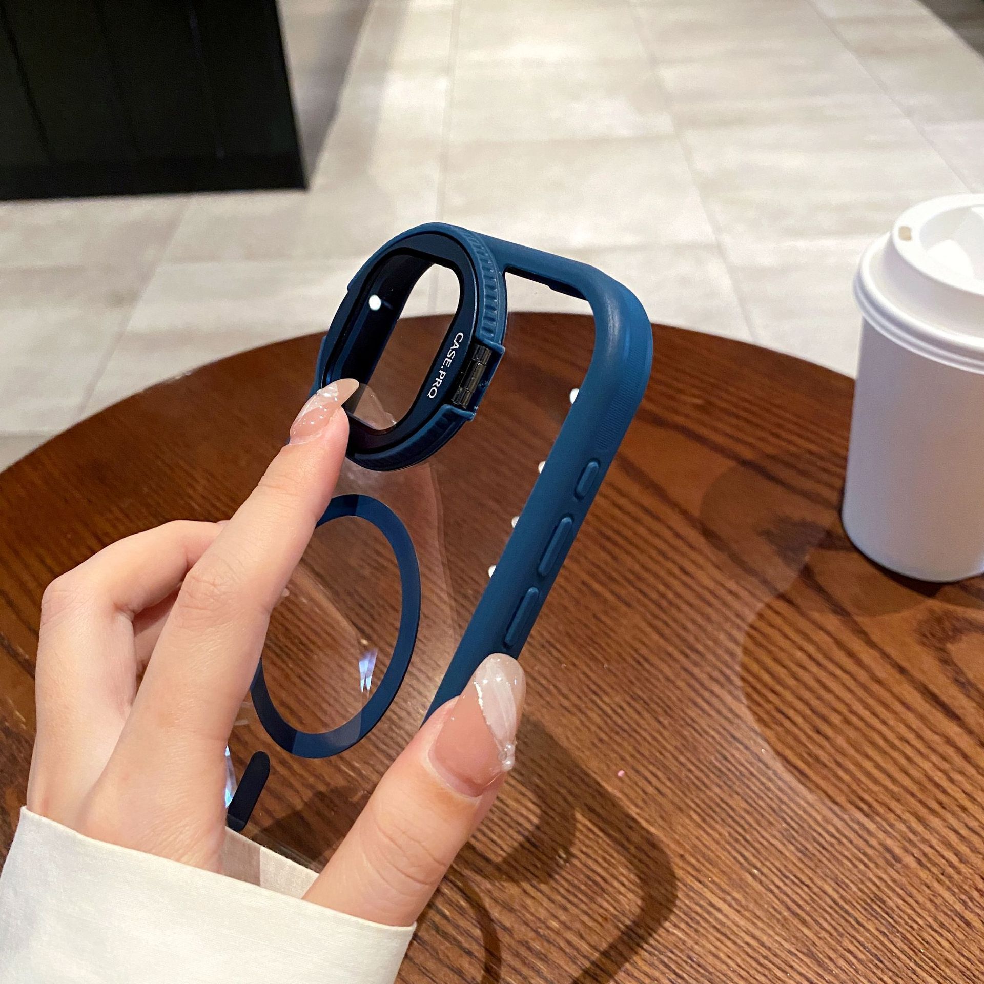 Phone Case for iPhone 15 14 13 12 11 Pro Max Magnetic Case Creative Metal Stand High Penetration With Lens Film Cover