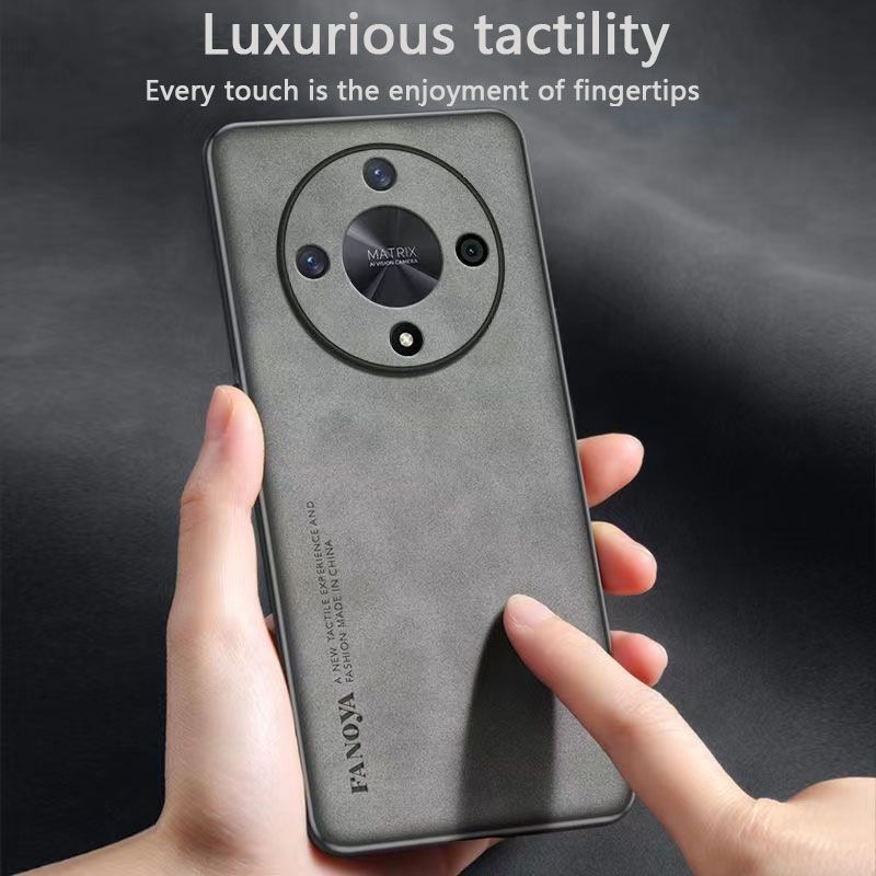 Luxury Business Retro Leather Phone Case For Honor X9b, Shockproof Fall prevention Protective Case