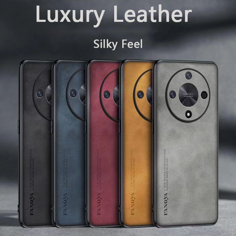 Luxury Business Retro Leather Phone Case For Honor X9b, Shockproof Fall prevention Protective Case