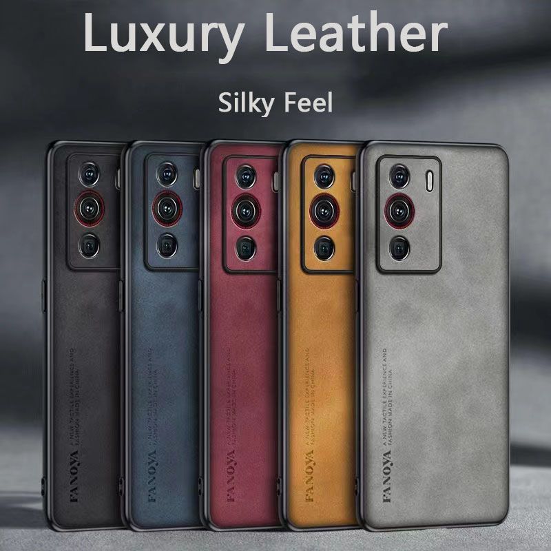 Luxury Business Retro Leather Phone Case For ZTE nubia Z40 Pro, Shockproof Fall prevention Protective Case