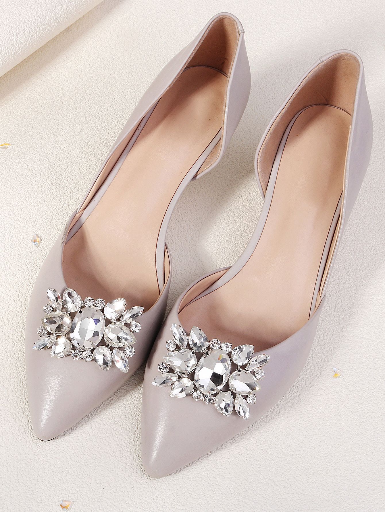 New Women's High-Heeled Shoes Decorative Bridal Wedding Shoes Accessories Toe Flowers Metal with Diamonds Shoe Clips