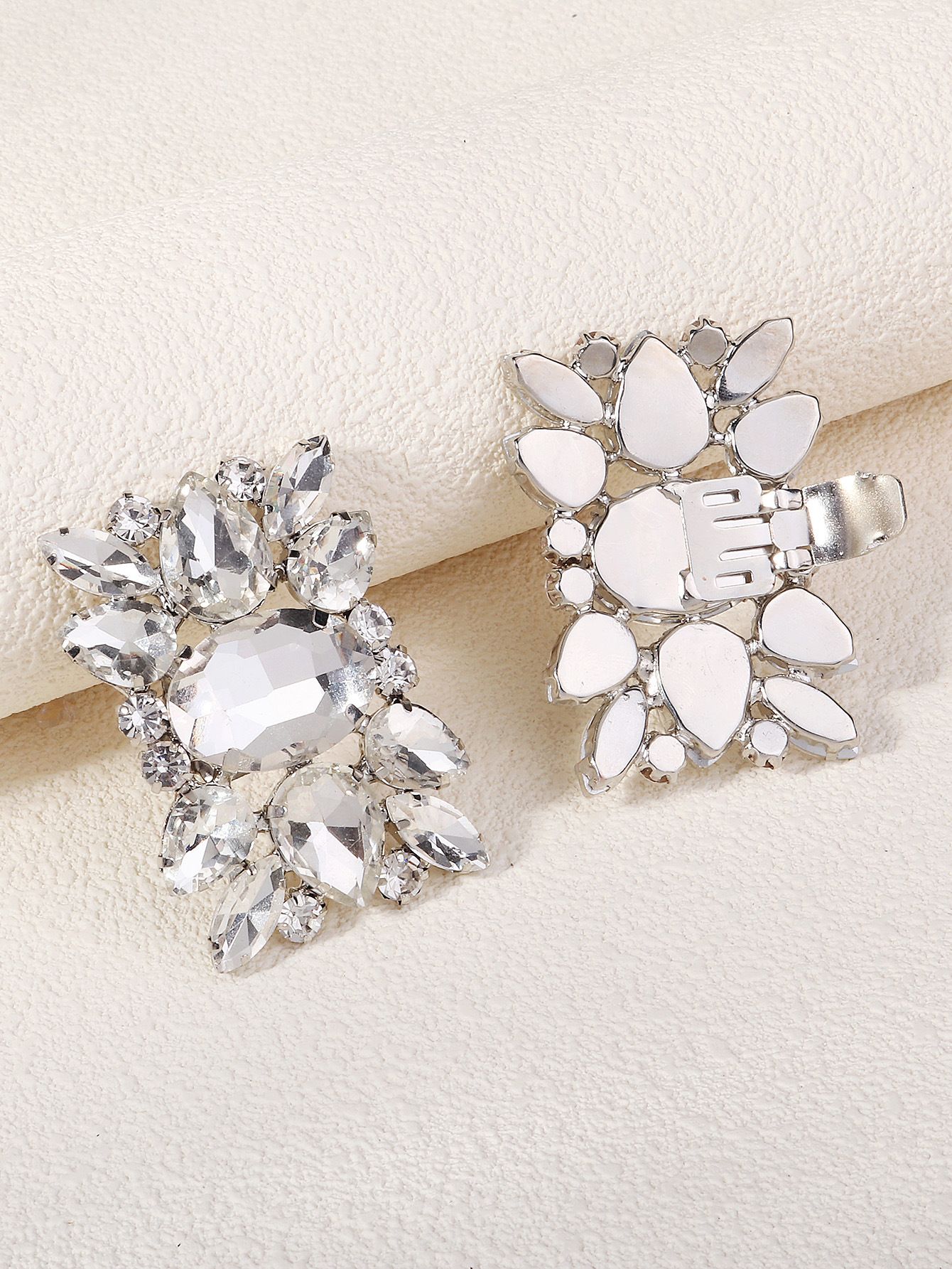 New Women's High-Heeled Shoes Decorative Bridal Wedding Shoes Accessories Toe Flowers Metal with Diamonds Shoe Clips