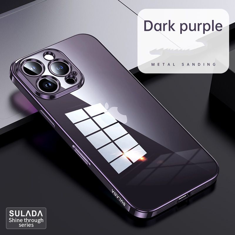 Phone Case for iPhone 16 Pro Max,iPhone 16 Plus / 16 Pro Cover Fine Hole Soft Dazzle Translucent Plating TPU Protective Case