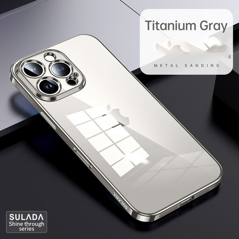 Phone Case for iPhone 16 Pro Max,iPhone 16 Plus / 16 Pro Cover Fine Hole Soft Dazzle Translucent Plating TPU Protective Case