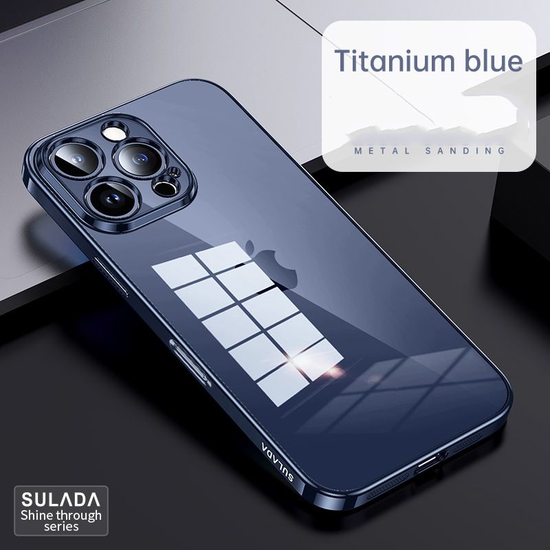 Phone Case for iPhone 16 Pro Max,iPhone 16 Plus / 16 Pro Cover Fine Hole Soft Dazzle Translucent Plating TPU Protective Case