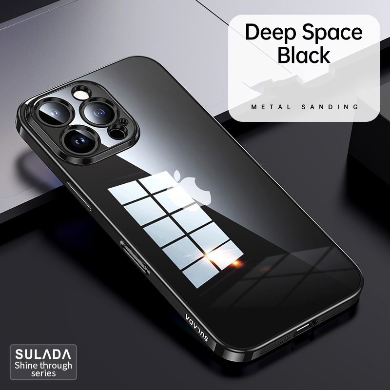 Phone Case for iPhone 16 Pro Max,iPhone 16 Plus / 16 Pro Cover Fine Hole Soft Dazzle Translucent Plating TPU Protective Case