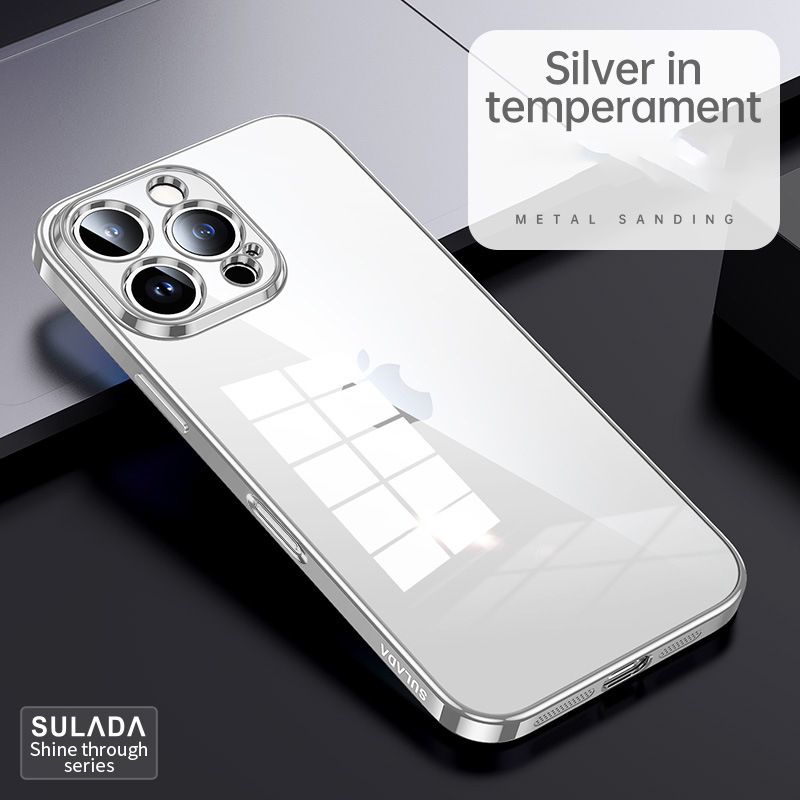 Phone Case for iPhone 16 Pro Max,iPhone 16 Plus / 16 Pro Cover Fine Hole Soft Dazzle Translucent Plating TPU Protective Case