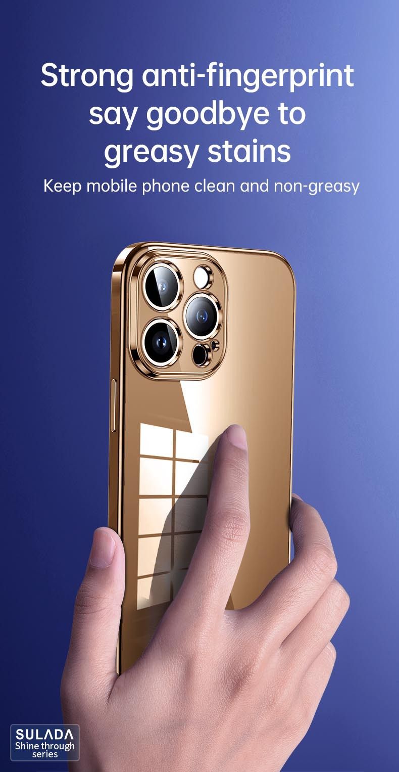 Phone Case for iPhone 16 Pro Max,iPhone 16 Plus / 16 Pro Cover Fine Hole Soft Dazzle Translucent Plating TPU Protective Case