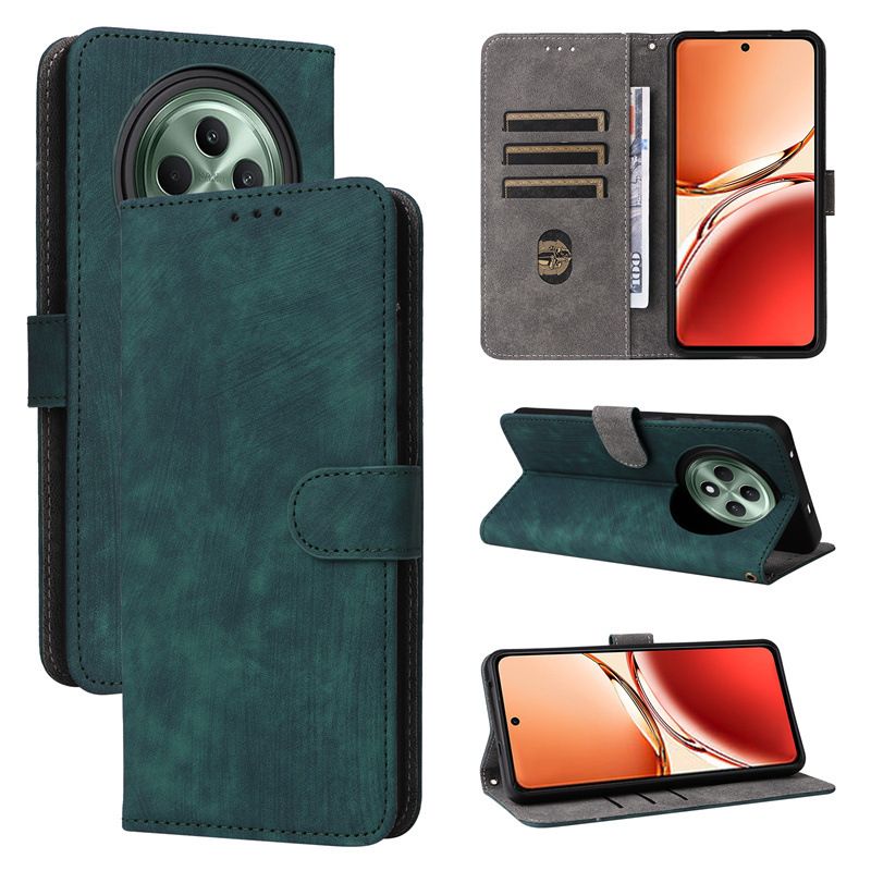 Flip Cover For OPPO Reno 12F / Reno12 F 5G Leather Case [RFID Blocking] [Flip Vintage Leather] Wallet Shockproof Durable Retro Phone Case