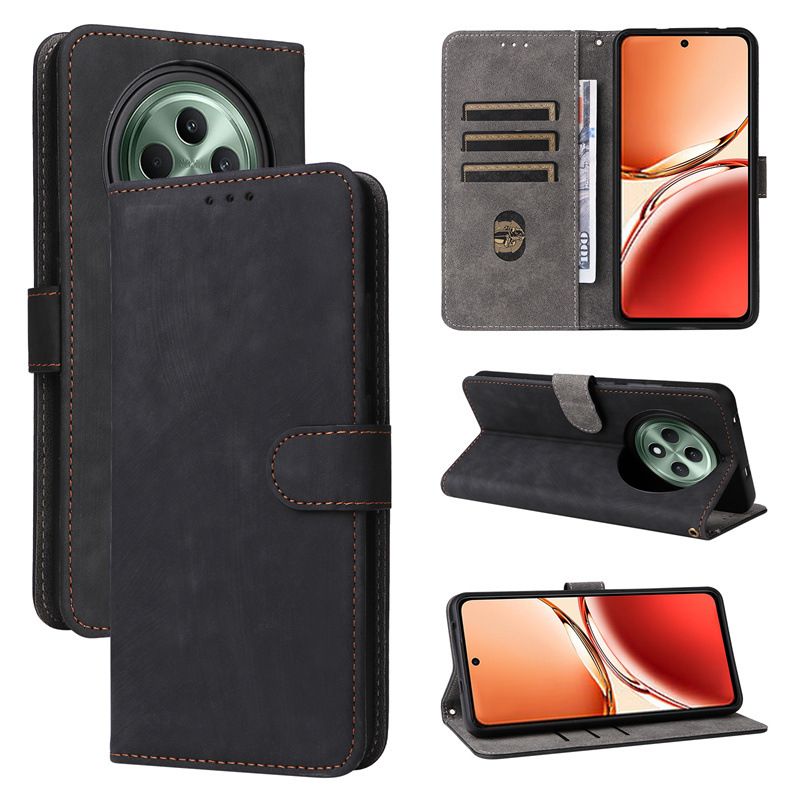 Flip Cover For OPPO Reno 12F / Reno12 F 5G Leather Case [RFID Blocking] [Flip Vintage Leather] Wallet Shockproof Durable Retro Phone Case