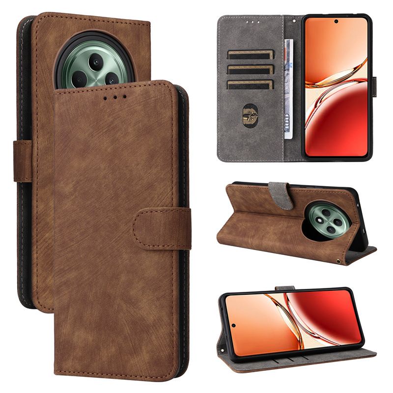 Flip Cover For OPPO Reno 12F / Reno12 F 5G Leather Case [RFID Blocking] [Flip Vintage Leather] Wallet Shockproof Durable Retro Phone Case