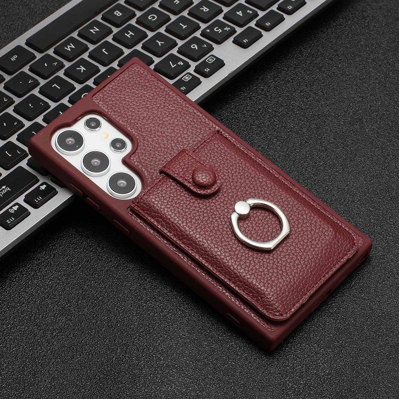 Leather Cover for Samsung S24 S23 Ultra S22 S21 Plus A16 A55 A35 A25 A15 A54 A34 A24 A14 A53 A13 Pull-out Card Bag Buckle Anti-drop Phone Case