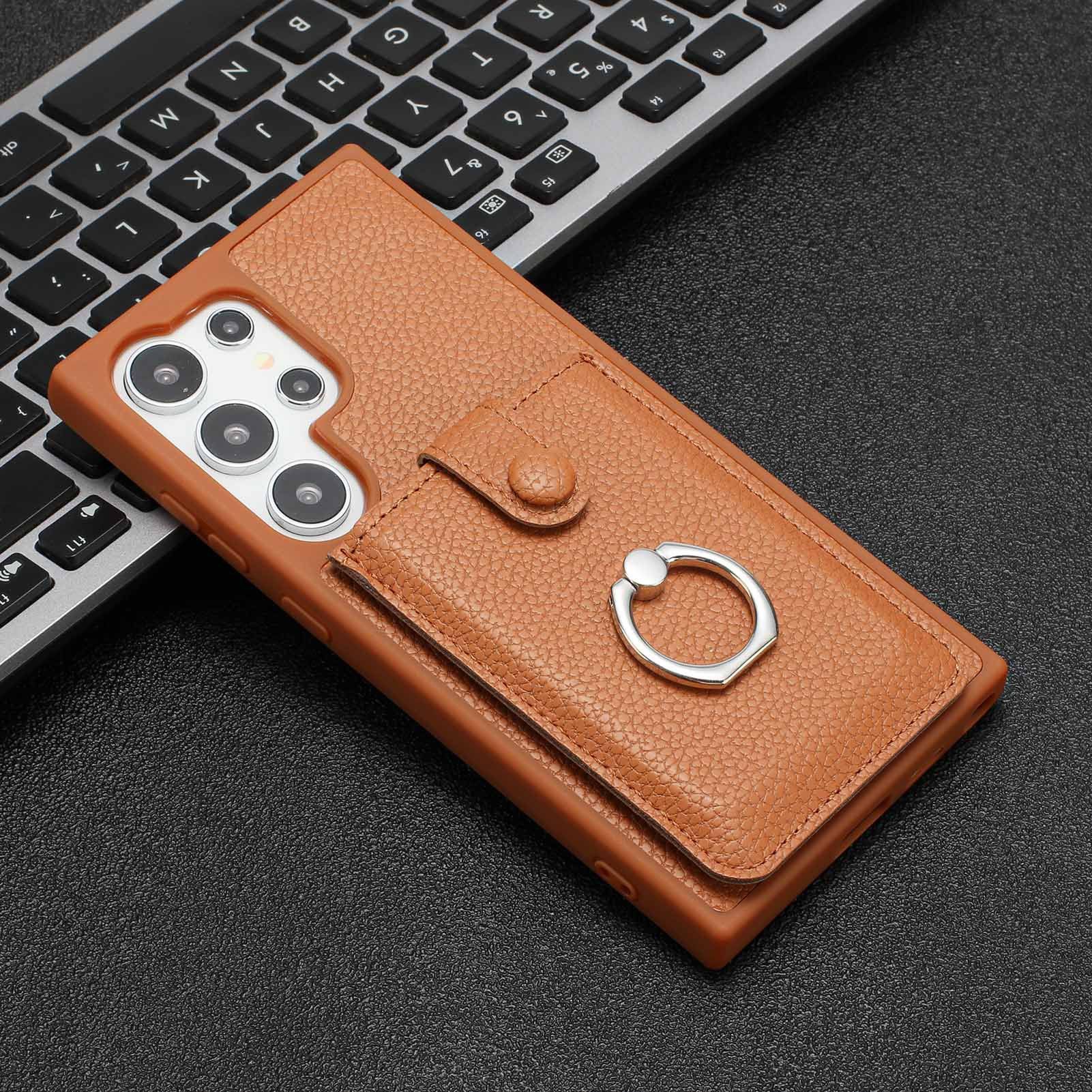Leather Cover for Samsung S24 S23 Ultra S22 S21 Plus A16 A55 A35 A25 A15 A54 A34 A24 A14 A53 A13 Pull-out Card Bag Buckle Anti-drop Phone Case