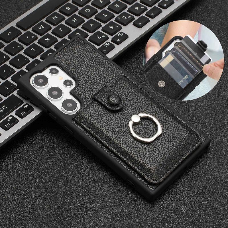 Leather Cover for Samsung S24 S23 Ultra S22 S21 Plus A16 A55 A35 A25 A15 A54 A34 A24 A14 A53 A13 Pull-out Card Bag Buckle Anti-drop Phone Case