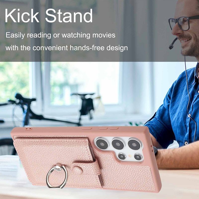 Leather Cover for Samsung S24 S23 Ultra S22 S21 Plus A16 A55 A35 A25 A15 A54 A34 A24 A14 A53 A13 Pull-out Card Bag Buckle Anti-drop Phone Case