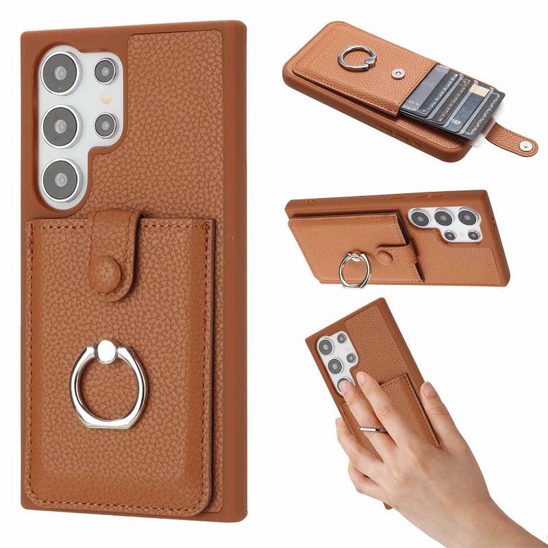 Leather Cover for Samsung S24 S23 Ultra S22 S21 Plus A16 A55 A35 A25 A15 A54 A34 A24 A14 A53 A13 Pull-out Card Bag Buckle Anti-drop Phone Case