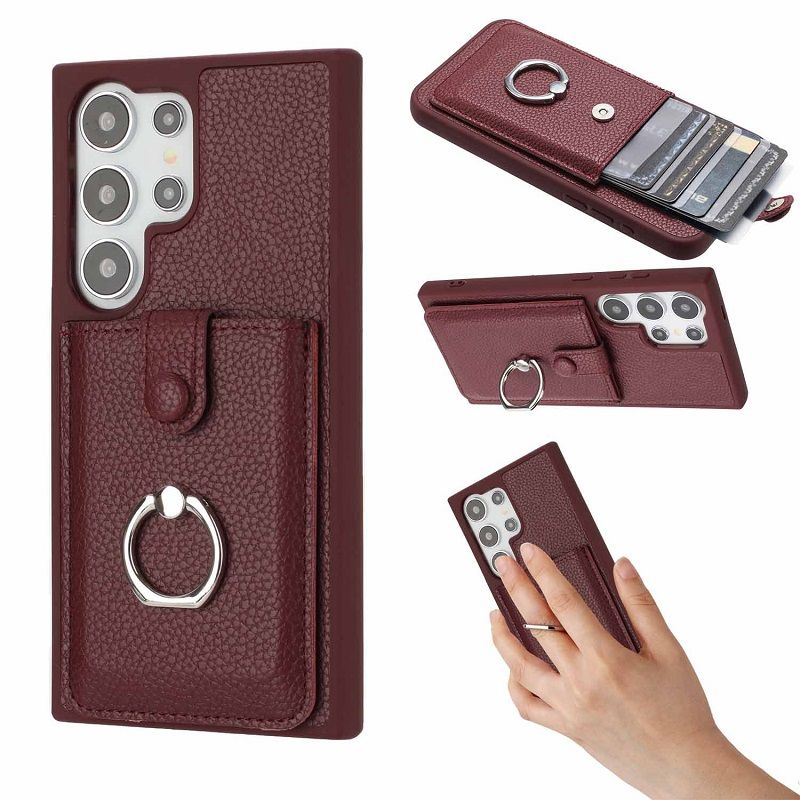 Leather Cover for Samsung S24 S23 Ultra S22 S21 Plus A16 A55 A35 A25 A15 A54 A34 A24 A14 A53 A13 Pull-out Card Bag Buckle Anti-drop Phone Case