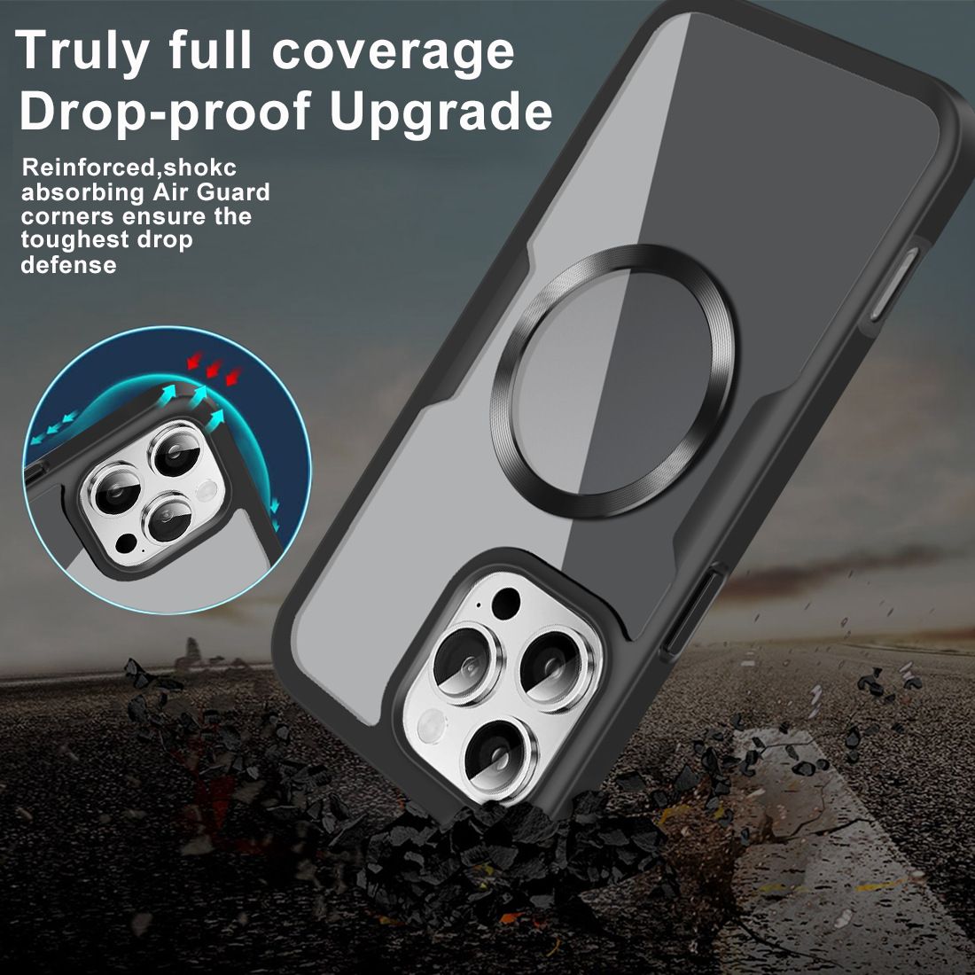 Magnetic Suction Case Total 360° Protection for iPhone 16 Pro Max Cover Built-in Screen Protector
