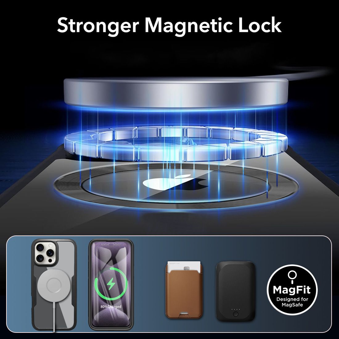 Magnetic Suction Case Total 360° Protection for iPhone 16 Pro Max Cover Built-in Screen Protector