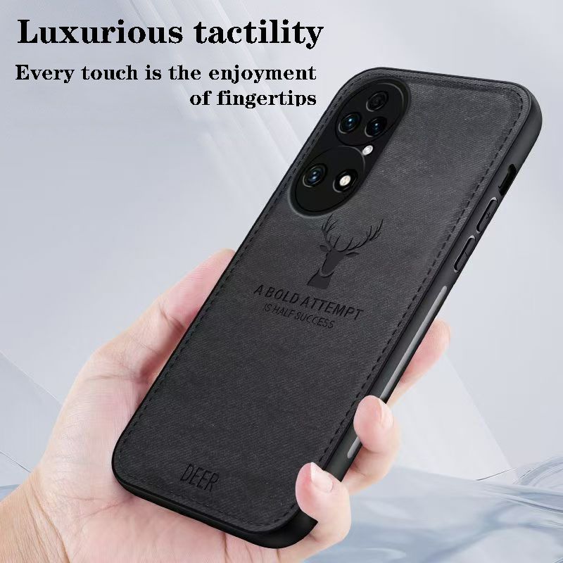 Phone Case For Huawei P50 Pro 6.6" Simple Cloth Pattern Shockproof Bumper Cover