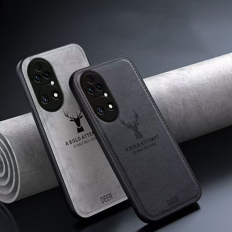 Phone Case For Huawei P50 Pro 6.6" Simple Cloth Pattern Shockproof Bumper Cover