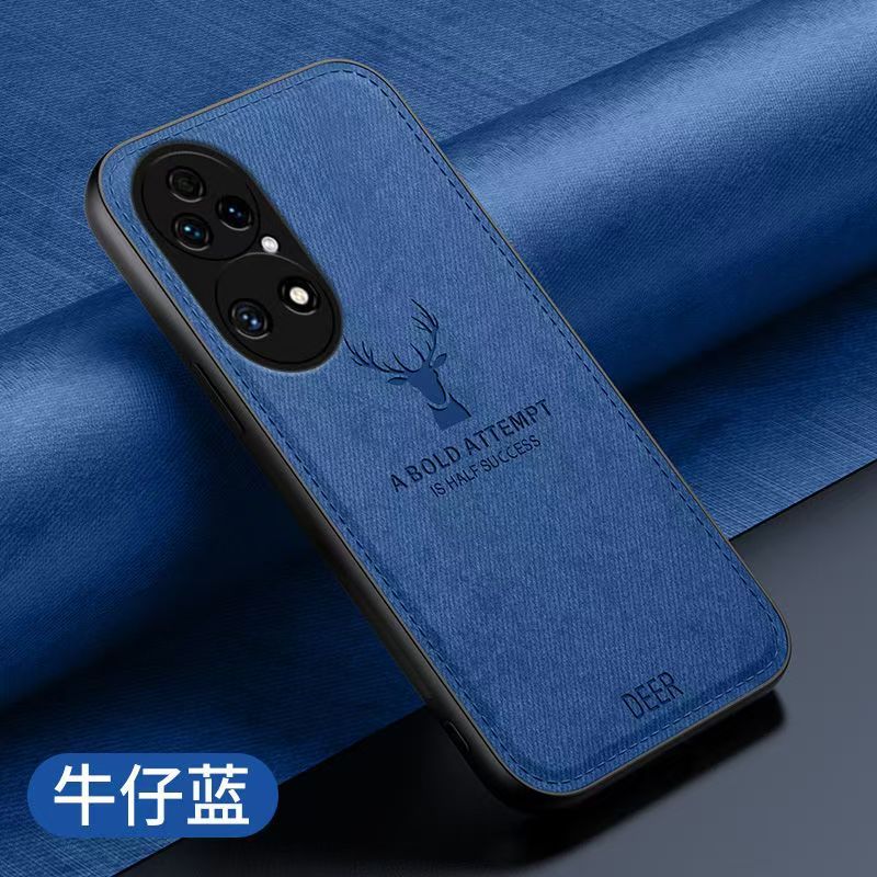 Phone Case For Huawei P50 Pro 6.6" Simple Cloth Pattern Shockproof Bumper Cover
