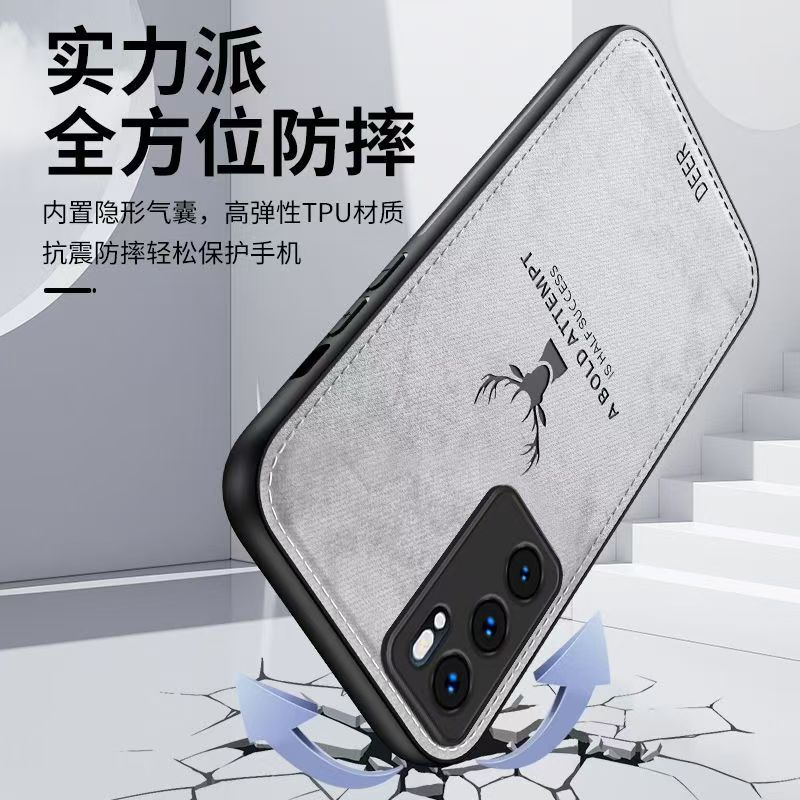 Phone Case For OPPO OPPO Reno 6 5G Simple Cloth Pattern Shockproof Bumper Cover