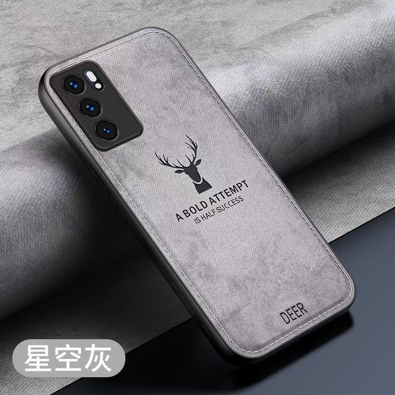 Phone Case For OPPO OPPO Reno 6 5G Simple Cloth Pattern Shockproof Bumper Cover