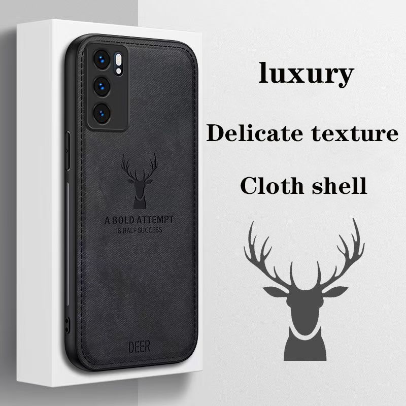 Phone Case For OPPO OPPO Reno 6 5G Simple Cloth Pattern Shockproof Bumper Cover