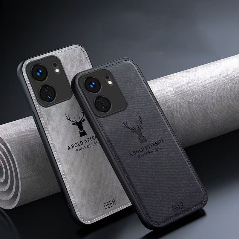 Phone Case For Xiaomi Redmi 13C 4G/Poco C65 4G Simple Cloth Pattern Shockproof Bumper Cover