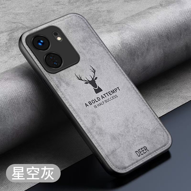 Phone Case For Xiaomi Redmi 13C 4G/Poco C65 4G Simple Cloth Pattern Shockproof Bumper Cover