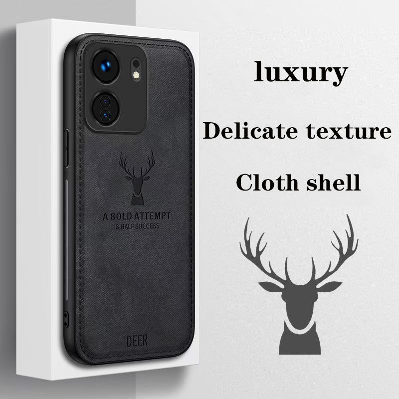 Phone Case For Xiaomi Redmi 13C 4G/Poco C65 4G Simple Cloth Pattern Shockproof Bumper Cover