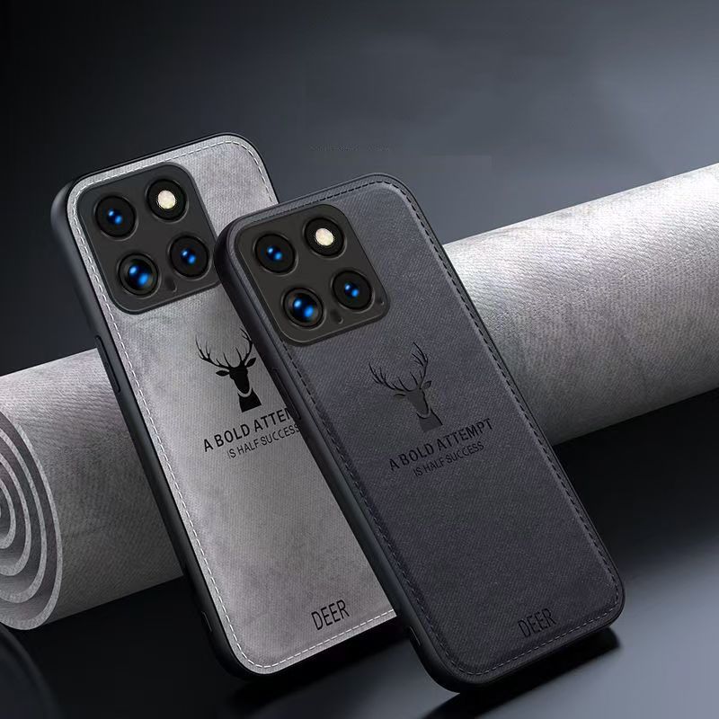 Phone Case For XiaoMi 14 5G Simple Cloth Pattern Shockproof Bumper Cover