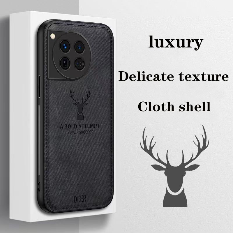 Phone Case For OnePlus 12 Simple Cloth Pattern Shockproof Bumper Cover