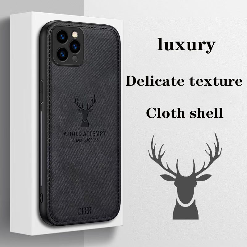 Phone Case For iPhone 12 Pro Simple Cloth Pattern Shockproof Bumper Cover