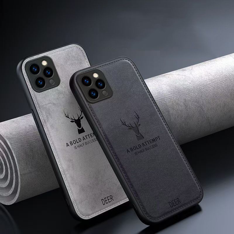 Phone Case For iPhone 12 Pro Simple Cloth Pattern Shockproof Bumper Cover
