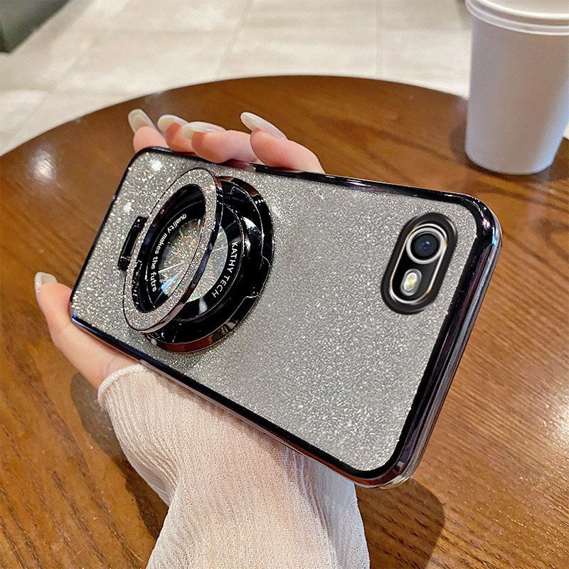 Luxury Transparent Glitter Powder Phone Case For OPPO A1K /Realme C2 Magnetic Support Fall Prevention Protective Cover