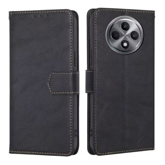Flip Folio Cover For OPPO Reno 12F 5G/Reno 12 F 5G Leather Case Wallet Shockproof Durable Magnetic Clip Closure Phone Case