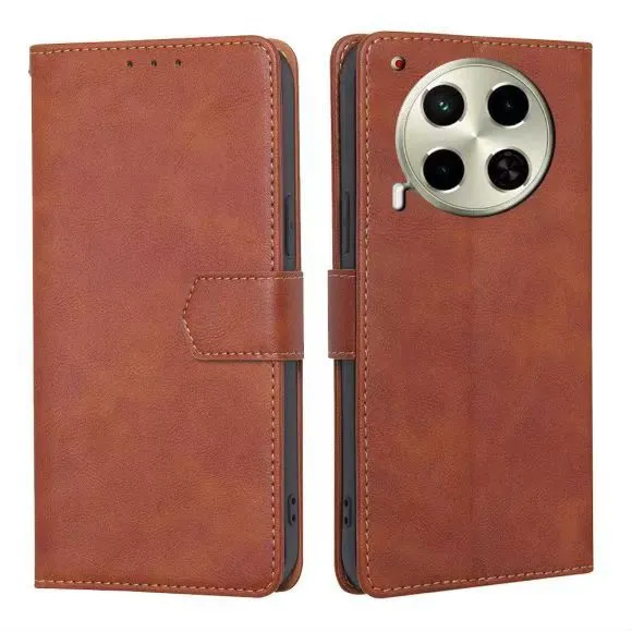 Flip Folio Cover For Tecno Camon 30 Leather Case Wallet Shockproof Durable Magnetic Clip Closure Phone Case