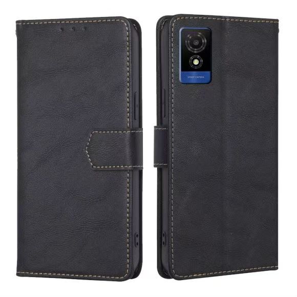 Flip Folio Cover For TCL 501 Leather Case Wallet Shockproof Durable Magnetic Clip Closure Phone Case