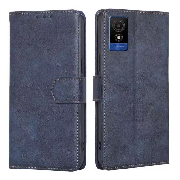 Flip Folio Cover For TCL 501 Leather Case Wallet Shockproof Durable Magnetic Clip Closure Phone Case