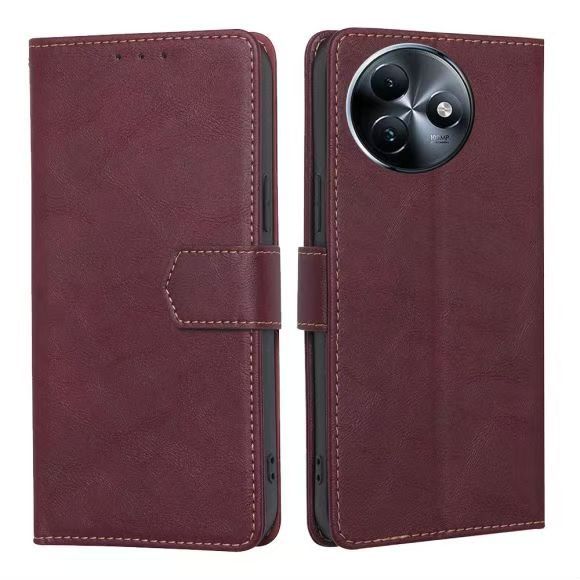 Flip Folio Cover For itel S24 Leather Case Wallet Shockproof Durable Magnetic Clip Closure Phone Case