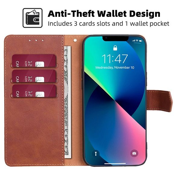 Flip Folio Cover For itel S24 Leather Case Wallet Shockproof Durable Magnetic Clip Closure Phone Case
