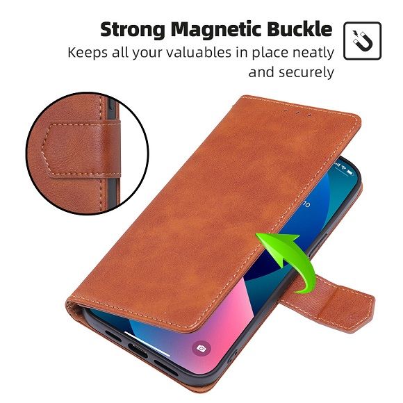 Flip Folio Cover For itel S24 Leather Case Wallet Shockproof Durable Magnetic Clip Closure Phone Case