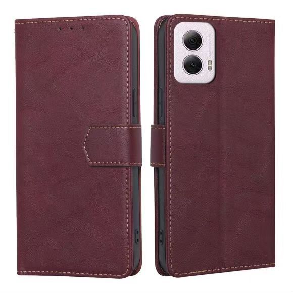Flip Folio Cover For Motorola Moto G Power 2024 5G Leather Case Wallet Shockproof Durable Magnetic Clip Closure Phone Case