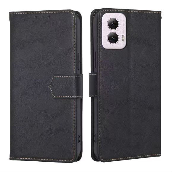 Flip Folio Cover For Motorola Moto G Power 2024 5G Leather Case Wallet Shockproof Durable Magnetic Clip Closure Phone Case