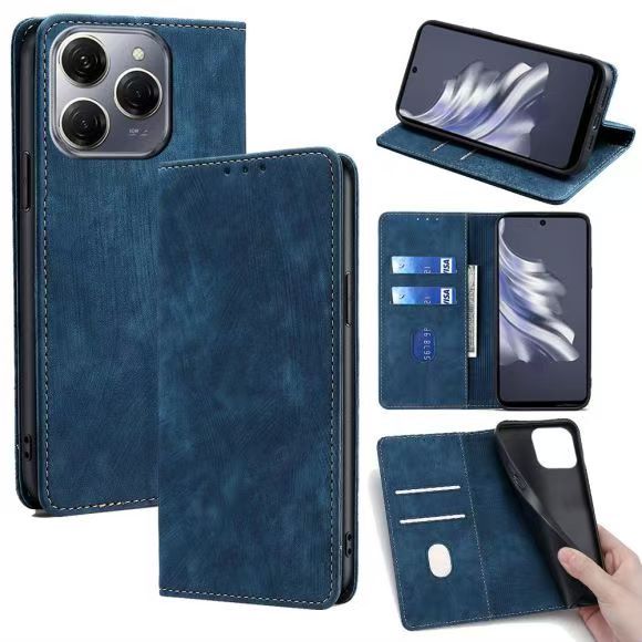 Flip Cover For Tecno Spark 20 Pro 4G Leather Case [Flip Vintage Leather] Wallet Shockproof Durable Retro Phone Case