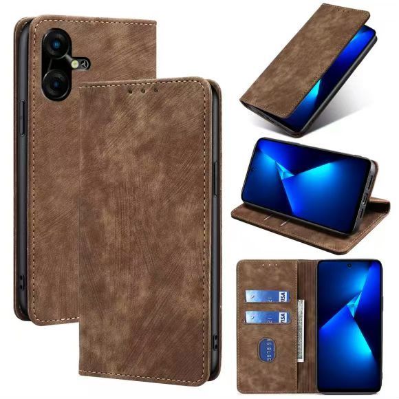 Flip Cover For Tecno Pova Neo 3 Leather Case [Flip Vintage Leather] Wallet Shockproof Durable Retro Phone Case