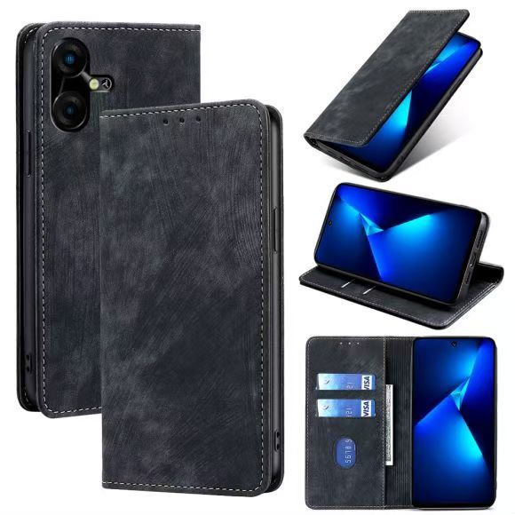 Flip Cover For Tecno Pova Neo 3 Leather Case [Flip Vintage Leather] Wallet Shockproof Durable Retro Phone Case